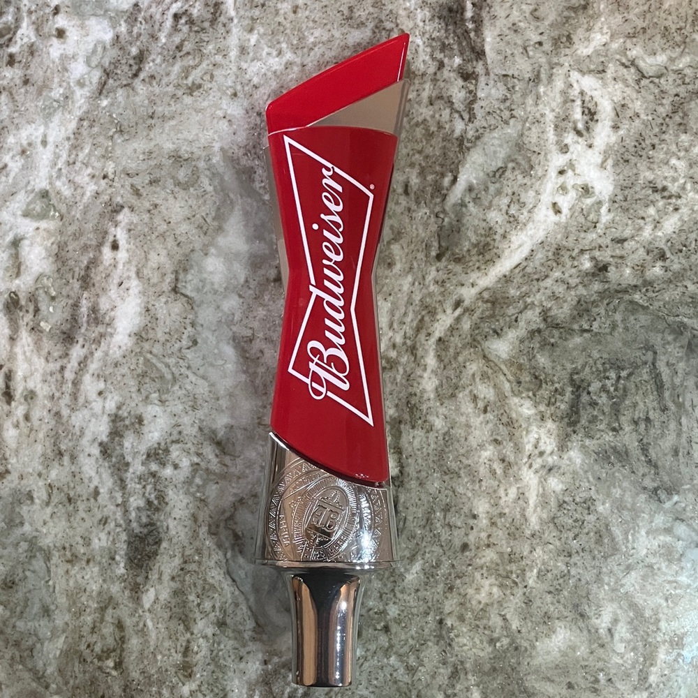 Budweiser Red and Silver Tap Handle